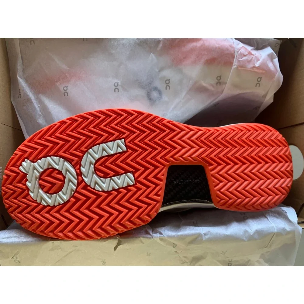 On Running Women's Roger Pro White Pink Orange Tennis Shoes